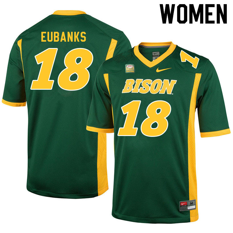 Women #18 Courtney Eubanks North Dakota State Bison College Football Jerseys Sale-Green - Click Image to Close